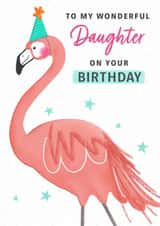 Cute Birthday Card - For Daughter - Flamingo created by Dalia Clark Design