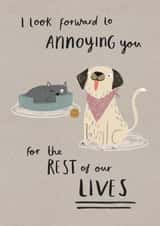 Funny Anniversary Card - Annoying You - Cat And Dog created by Kelsey  Collings 