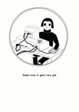 Good luck in your new job, office desk card created by Floki and Rollo