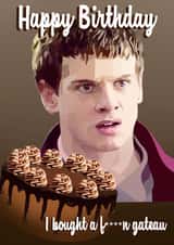Skins TV Show Cook Happy Birthday Gateau Card created by Little Leaps Designs
