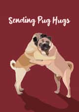 Send some Pug Hug love created by Watership Illustrated