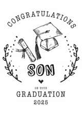 Congratulations Son Graduation Card for university graduation or college created by Hello Fridays Studio