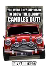 MINI ITALIAN JOB BIRTHDAY CARD 1 created by RetroMotion Artwork