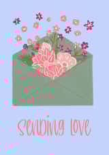 Envelope full of flowers card created by Lily the Print