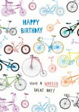 Wheely great day! Birthday bicycle design created by Pencilface