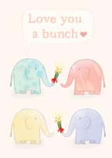 Anniversary Love you a bunch elephants card created by Carina Roberts