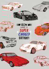 Super son, supercars birthday design created by Pencilface