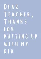 Teacher thankyou card, thank you teacher, end of term card, thanks teacher created by Say What You See Greeting Cards
