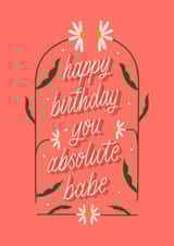 Floral hand lettered birthday card created by Letters by Amy