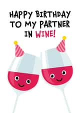 Partner in Wine Birthday card created by Kiddy Winks Prints