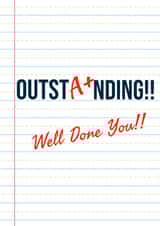 Outst(A+)nding, Well Done Card created by SQRRL STUDIOS