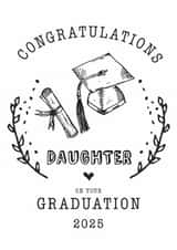 Congratulations daughter graduation card for university or college graduation created by Hello Fridays Studio