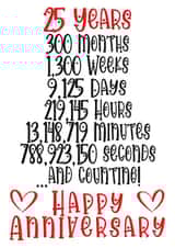 Cute Typography Anniversary Card - Silver Wedding Anniversary - 25 Years created by CardandFast