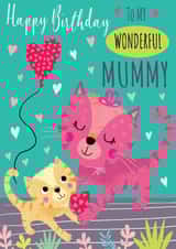cute cats birthday card for your wonderful mummy created by Tracy Cottingham