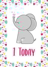 First Birthday Cute Elephant Card created by Amy Walton