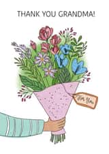Cute card with a bouquet for a cute grandmother created by Olga Kondyleva