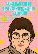 Punny Louis Theroux birthday/anniversary card created by Duck & Mustard