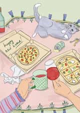Cute Takeaway New Home Card - Pizza - Happy New Home created by Eat the Moon