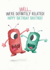 Cute Monster Birthday Card for Brother created by Lanther Black