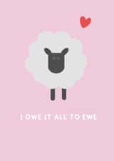 Cute Ewe In Love Card created by Wicked Poodle Prints