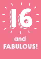 16 and Fabulous - Happy Birthday Card created by @Laura Lonsdale Designs