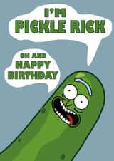 Pickle Rick Birthday Card created by LDN Prints