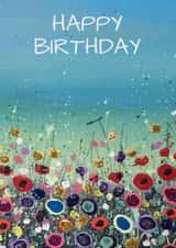 Abstract Petals Birthday Card created by Hazel Hobson Art