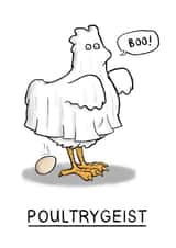 Funny Chicken Scare Card created by Carl Batterbee