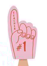 Number One Teacher Foam Finger created by Curious Day