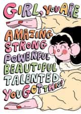 Girl Power Affirmation Card created by Elena Smith