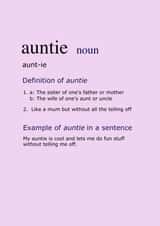 Birthday card for a cool Auntie created by Shore Designs
