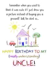 Cute birthday card for an understanding uncle created by Shore Designs