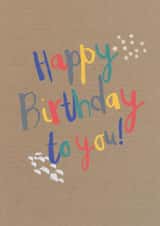 Birthday text on recycled paper created by Laura Pantony