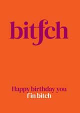 Happy birthday you f in bitch created by The Great f in Card Company