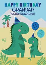 Grandad dinosaur birthday card created by Sarah Corcoran 