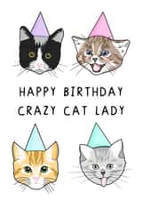 Crazy Cat Lady Birthday Card created by Katy Naughton