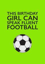 Football for Girls Birthday Card created by PEA GREEN PRINTS