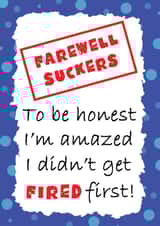 Farewell suckers leaving job card created by Jolly Ginger Cards
