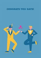 Congrats you gays - Funny wedding card created by Lucy Maggie Designs