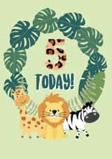 Wild 5th Birthday - Happy Birthday Card created by @Laura Lonsdale Designs