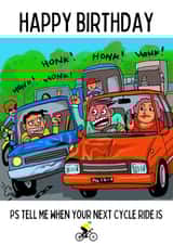 Birthday cycling card created by Jan Munro