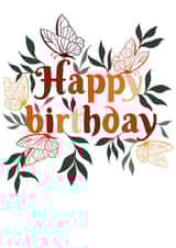 Pretty Birthday Card - Flowers - Butterflies created by eamberart