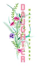 Floral Daughter birthday card 1000 created by Jasmine Violet