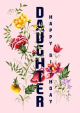 Floral Daughter birthday card 1001 created by Jasmine Violet