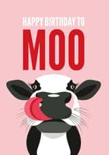 Moo Cow Birthday Card for a child. created by Diva Doodle Designs