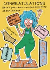 Cheerleader Congratulations Card created by Rosie Johnson Illustrates