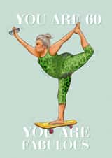 Fabulous and 60, Yogi Birthday Card created by Albina Uvarova 