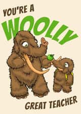 Mammoth Thank You Teacher Card 1001 created by Pigoprints