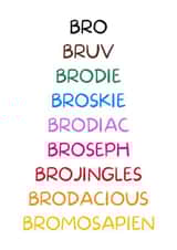 Birthday Bro nicknames card created by I Made A Funny!