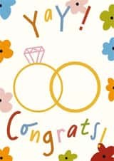 Pretty modern engagement rings and flowers created by Amy Buckley Design